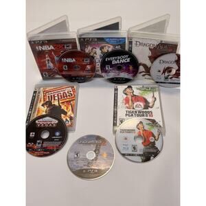 Sony PlayStation 3 PS3 Game Lot 6 Uncharted 2 Dragon Age Tiger Woods NBA 2K13